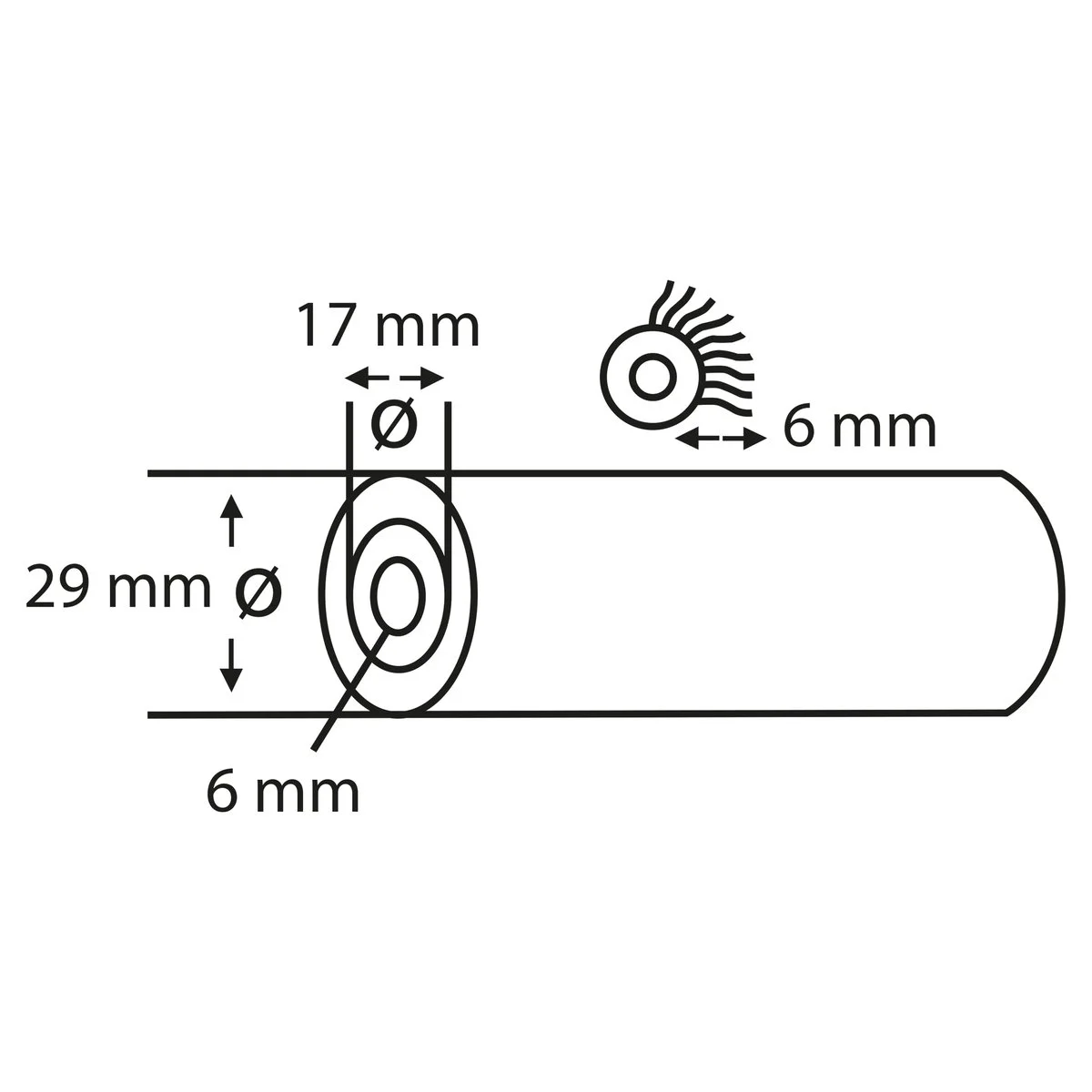 Copenhagen Pro aflakroller nylon – 6 mm poolhoogte – 10 cm